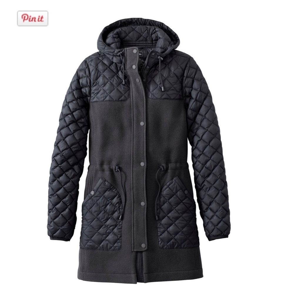 LL Bean Wool Hybrid Quilted Coat